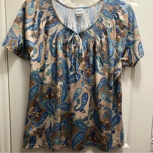 Haband Women’s Plus Size 3X Blouse With Tie Front